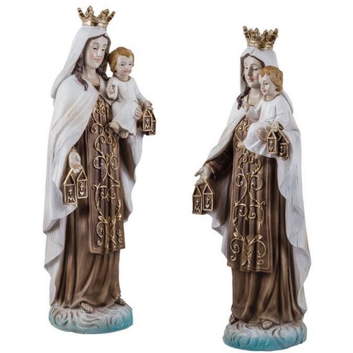 Virgen del Carmen Madera  Vieja Policromada 40cm [1]