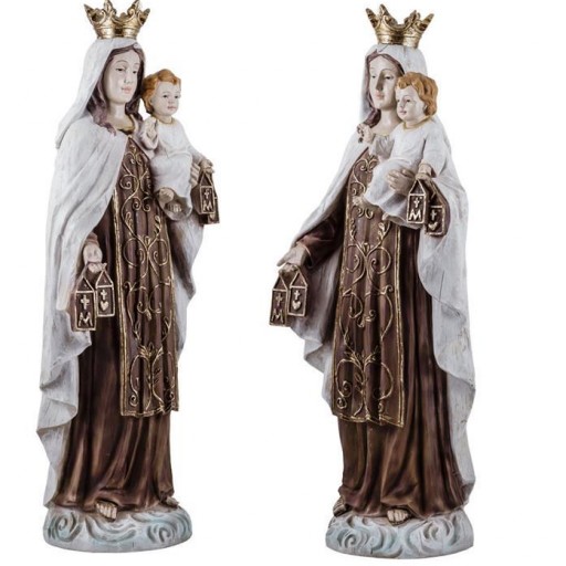 Virgen del Carmen Madera  Vieja Policromada 65 cm [1]