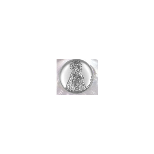 Vela Bautizo con Virgen en aplique Plata Bilaminada  y lazo Bordado con Mi Bautizo y el nombre [4]