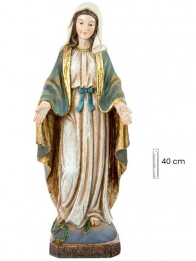 Virgen Milagrosa en Madera envejecida de 40 cm 