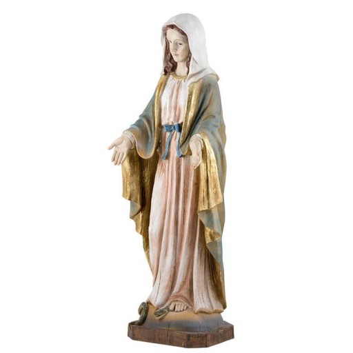 Virgen Milagrosa en Madera envejecida de 65 cm  [2]