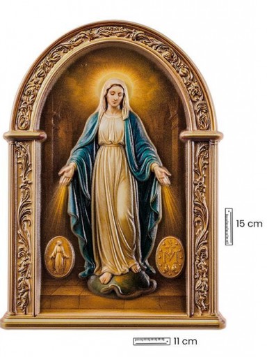 Placa Virgen Milagrosa con Medallas en relieve [0]