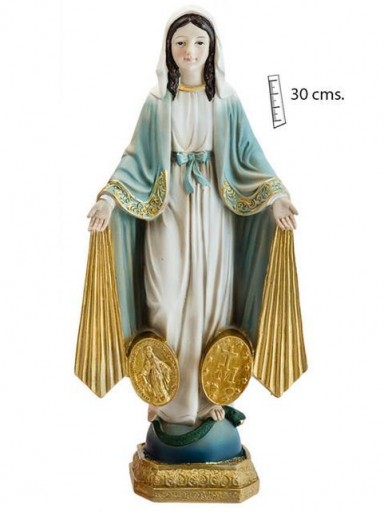 Virgen Milagrosa con Medallas de 30 cm 