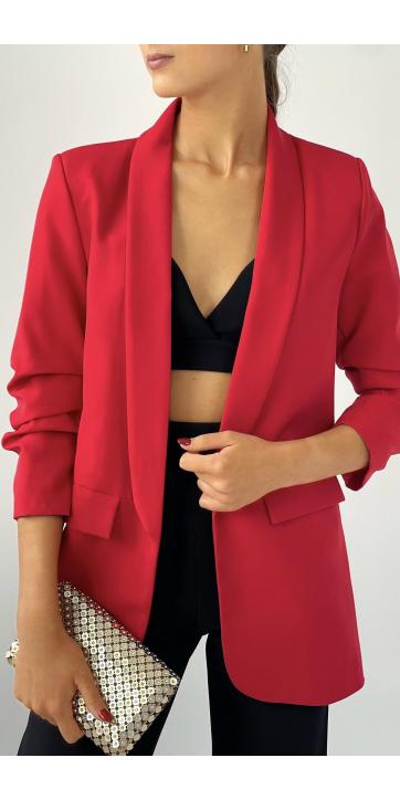 Blazer manga fruncida roja [1]