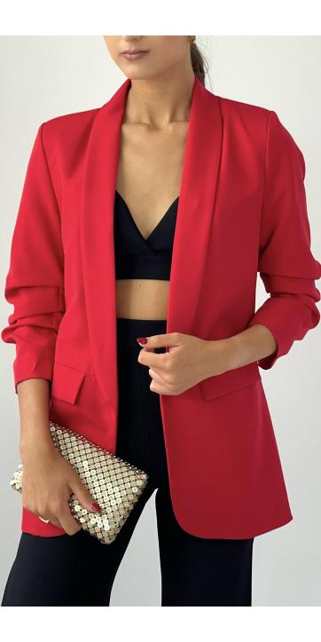 Blazer manga fruncida roja [0]