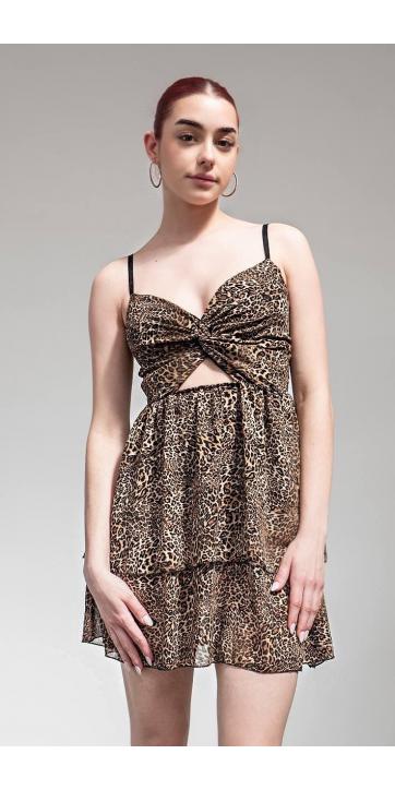 Vestido animal print leopardo