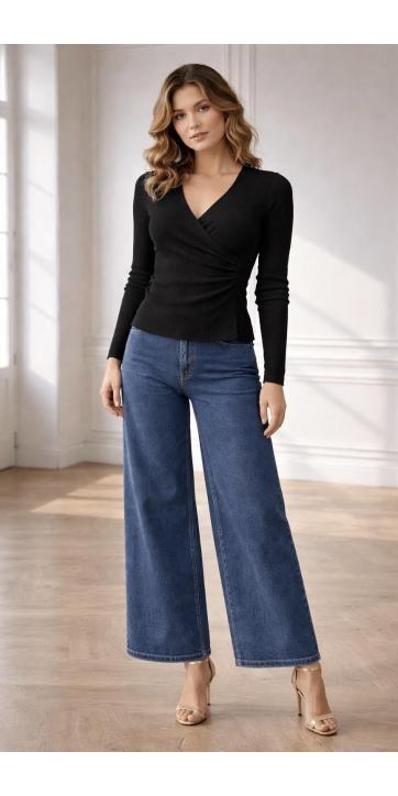 Jersey punto cruzado negro 