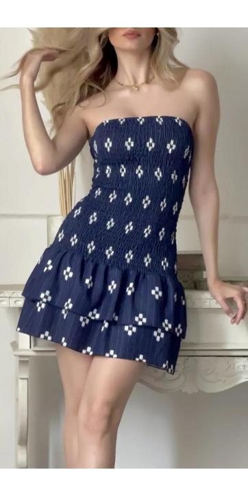 Vestido strapless estampado  [2]