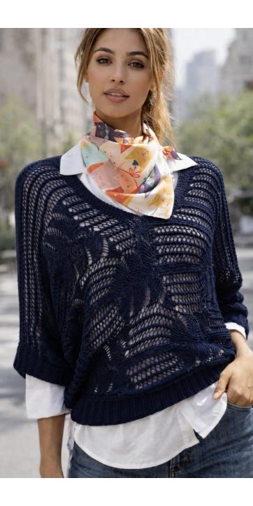 jersey-de-crochet-cuello-pico-azul-marino [0]