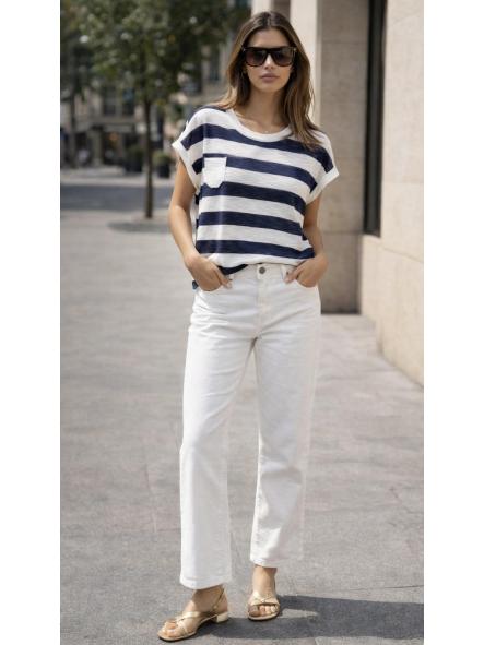 Camiseta básica marinera oversize
