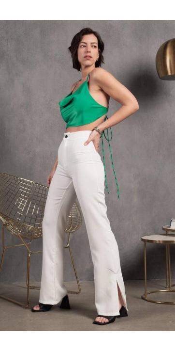 Croptop raso satinado lazado  [3]