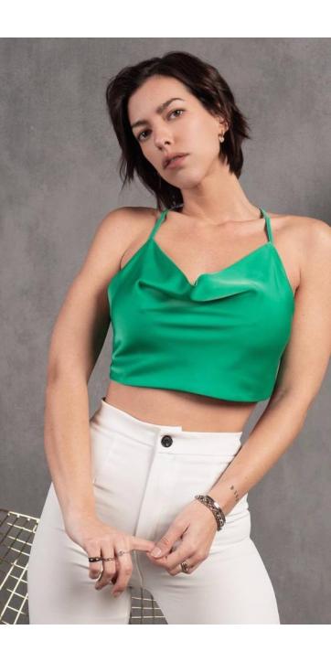 Croptop raso satinado lazado  [2]