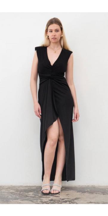 Vestido largo con  hombreras