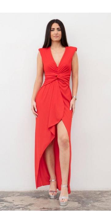 Vestido largo con  hombreras [2]