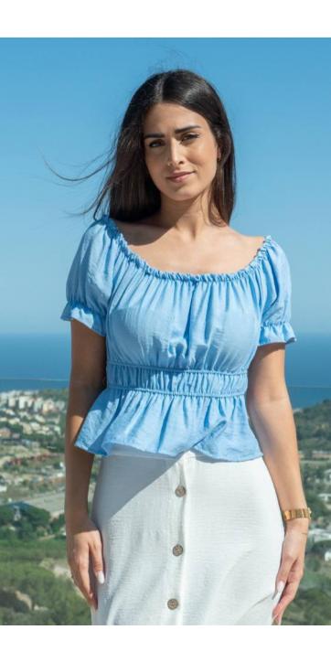 Blusa campesina tejido fluido 