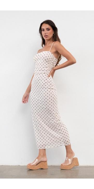Vestido tirante  topos  [0]