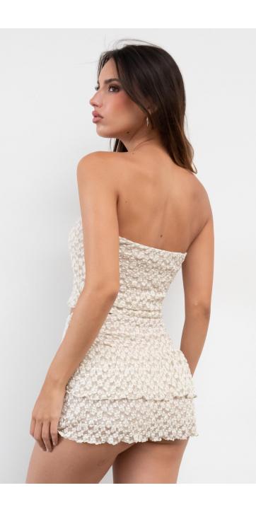 Falda pantalón  mini blonda  beige [2]