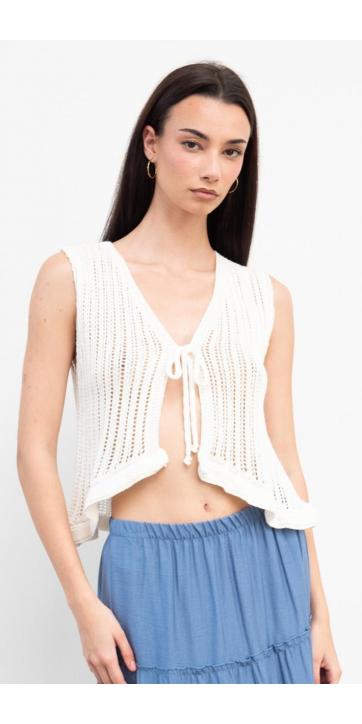 Chaleco crochet lazado