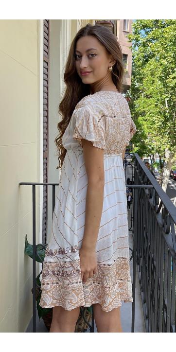 Vestido boho corto marfil  [1]