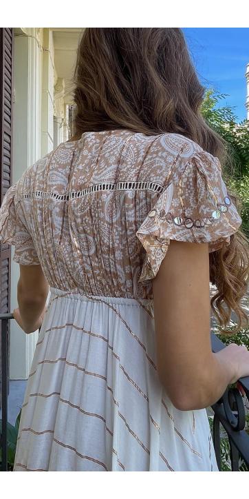 Vestido boho corto marfil  [5]