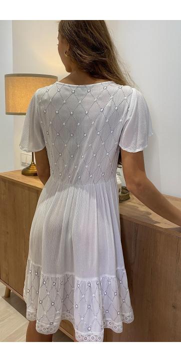 Vestido corto boho blanco Ibiza  [5]