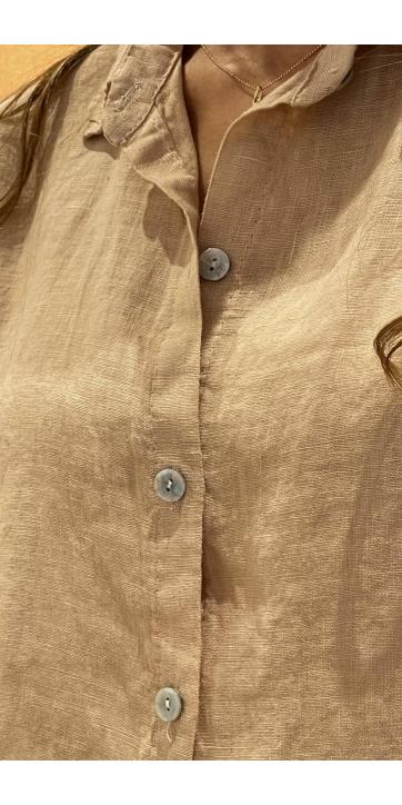 Camisa lino camel mallorca  [2]