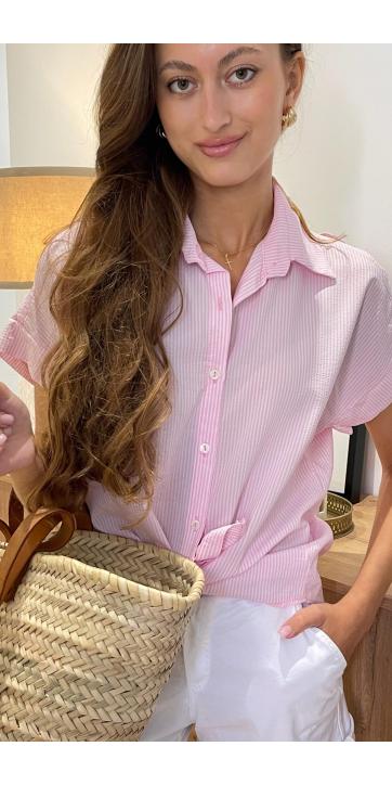 Camisa rayas rosa algodón  [1]