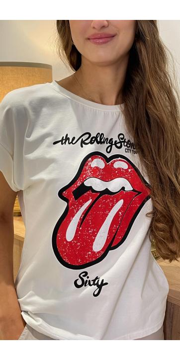 Camiseta blanca estampado Rolling Stones  [2]