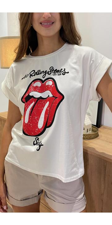 Camiseta blanca estampado Rolling Stones  [3]