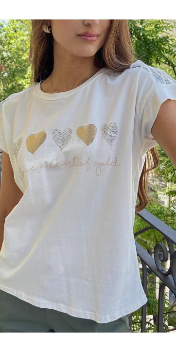 Camiseta estampado corazón 