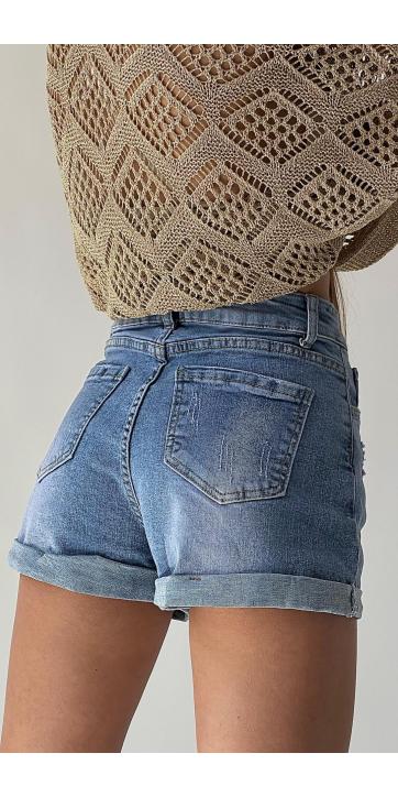 Short denim corto azul lavado [1]