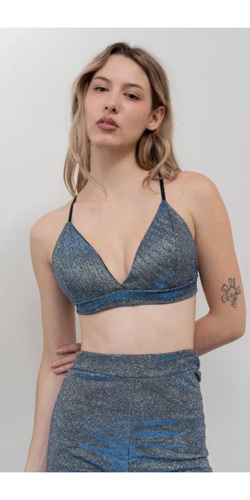 Top bralette glitter  azul