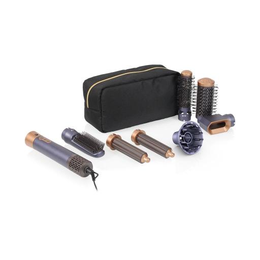 Secador Moldeador pelo PRINCESS 1000w, 7 en 1 (7 accesorios), motor DC, Ionico