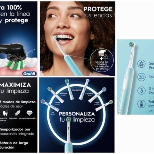 CEPILLO BRAUN ORAL B PRO 1 TURQUESA + FUNDA DE VIAJE + 2CT REFILL CROSS ACTION REGALO PRO1TURQUESAPACK [1]