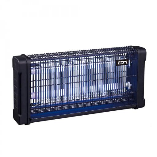 EDM MATA INSECTOS PROFESIONAL ELÉCTRICO, COLOR NEGRO, 2 x 15W, 100 m², 54,2 x 10 x 26,5 cm 340°