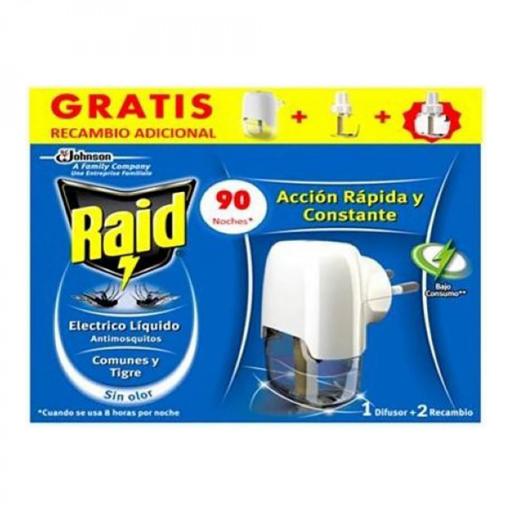 RAID Filtrar por marca APARATO DIFUSOR LÍQUIDO ANTIMOSQUITO + 2 RECAMBIOS DE 45 NOCHES