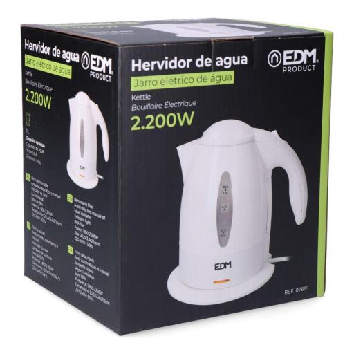 Hervidor de Agua Electrico edm Kettl2200W, 1 l, Multicolor [1]