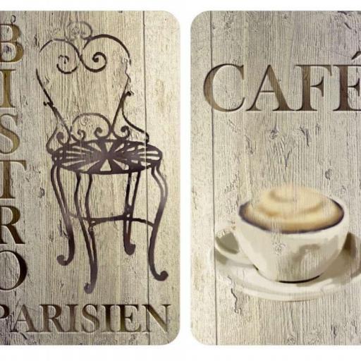 Wenko Cubiertas universales de vidrio Bistro de 2 piezas, multicolor