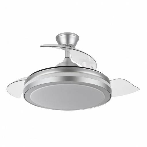 VENTILADOR DC ESPARTA PLUS 72W 6120LM PLATA 107D 3 ASPAS DESP.3000-4000-6000K...