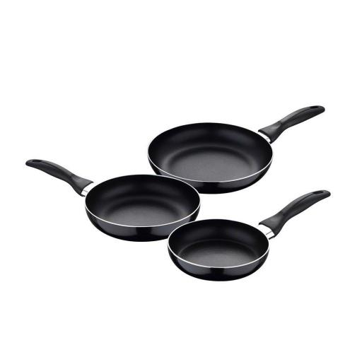 SAN IGNACIO SET 3 SARTENES ALUMINIO PRENSADO APTO PARA INDUCCIÓN NAVY BLACK Ø16 / Ø20 / Ø24 cm [1]