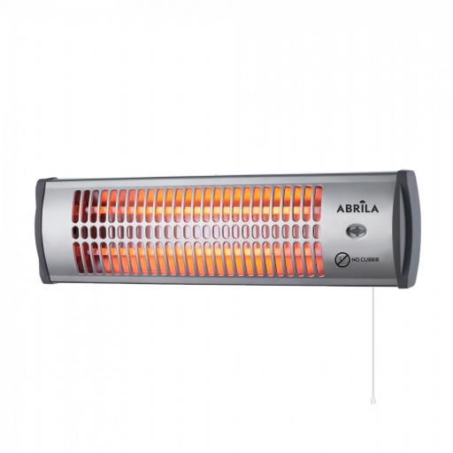 Estufa Cuarzo Tioman 1200w Negro/plata 2 Pot. Control Cadena De Tiro 15x53,5x12 Cm