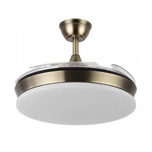 Ventilador Dc Tridente Mini 59w Cuero 4aspas Desp. 91d 6980lm Reg.intensidad Remoto+temporizador+memoria 3000-4000-6000k [1]