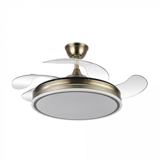 Ventilador Bayomo 59w 6980lm Cuero 4 Aspas Desp. 34,5/42x50/107d.3 Color, Dc.remoto+Reg.Intensidad [1]