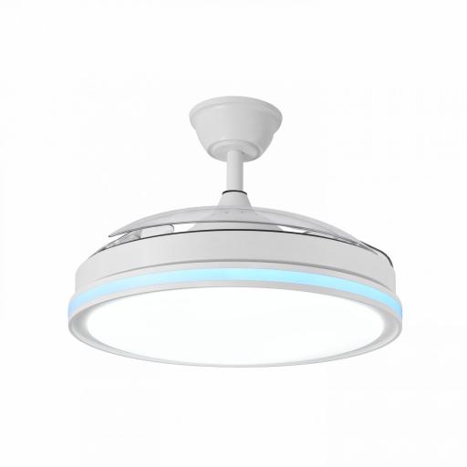 Ventilador Dc 59+7w Cacique Blanco 3asp 107d 6980l 3000-4500-6500k+rgb Remo+r.int+memo+temp [1]