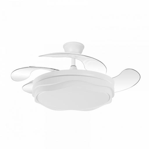 Ventilador Nasim 59w 6980lm Blanco 4 Aspas Desp. 34,5/42x50/107cm 3col.dc.remot+reg.inten