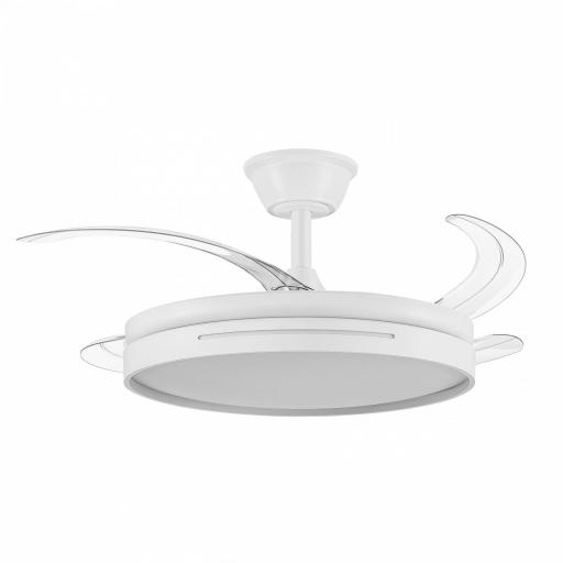 VENTILADOR DC 59W MICENAS BLANCO 4 ASPAS TRANSP. 1 06D 6 VELOC. 6980LM