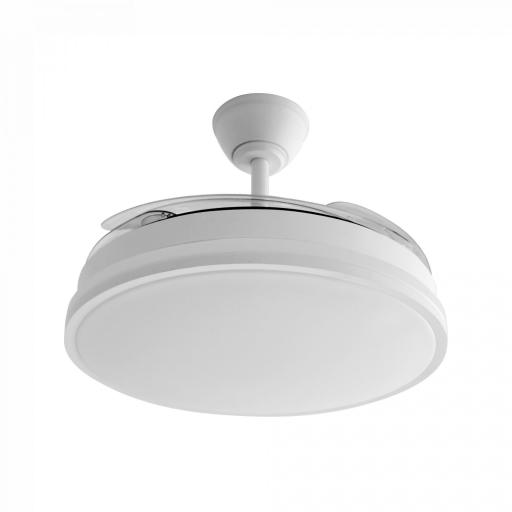 Ventilador Dc Guerrero 59w Blanco 4asp 107d 6980lm 3000-4000-6000k Remoto,reg.intensidad,temporizador,memoria