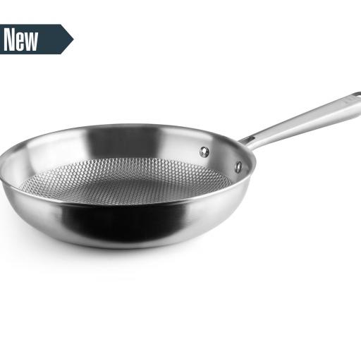 SARTEN LACOR 28CM ACERO INOXIDABLE 3 CAPAS TITANIUM PURO INDUCCION APTO PARA EL HORNO (HASTA 260º) Y LAVAVAJILLAS. [2]