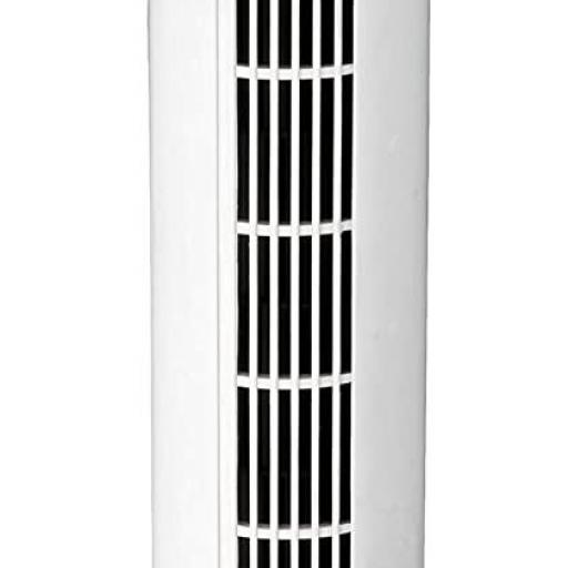 Ventilador de torre BASTIL 79 cm, 50W, con mando a distancia, blanco [1]