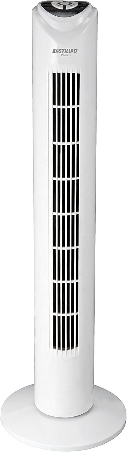Ventilador de torre BASTIL 79 cm, 50W, con mando a distancia, blanco